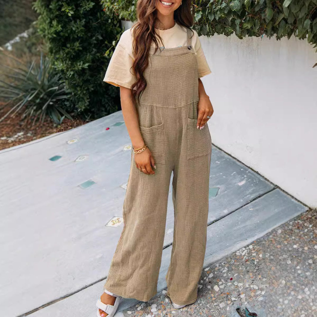 Dame afslappet jumpsuit med praktiske lommer og bred pasform Stilla