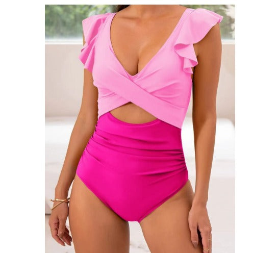 Dame Rynker Kryds-Front Cut-Out Én Stykke Badedragt Stilla