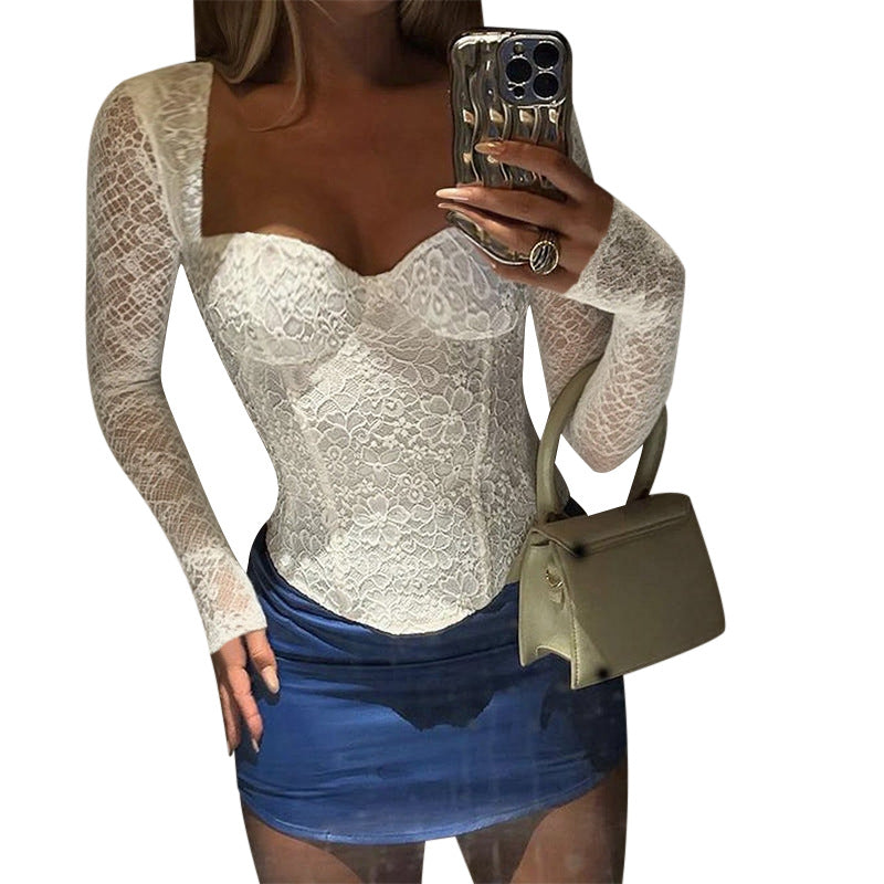 Dame elegant spidsbluse med lange ærmer og taljeret snit Skovae