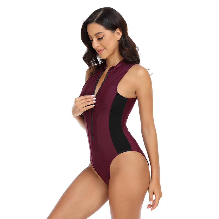 Dame Sporty One-Piece Badedragt med høj hals og lynlås Stilla
