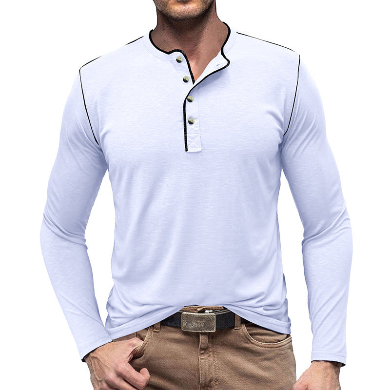Herre Langærmet Henley-Shirt med fashionable detaljer og behagelig pasform Stilla