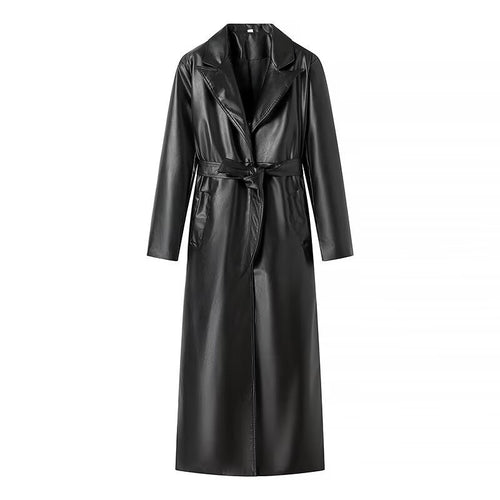 Dame Kunstlæder-Trenchcoat med moderne snit og elegante detaljer Stilla