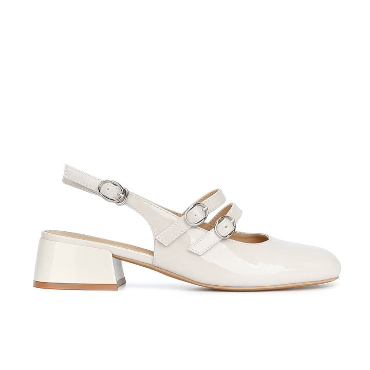 Dame Slingback Blokhæl Mules med dekorativ bue Stilla