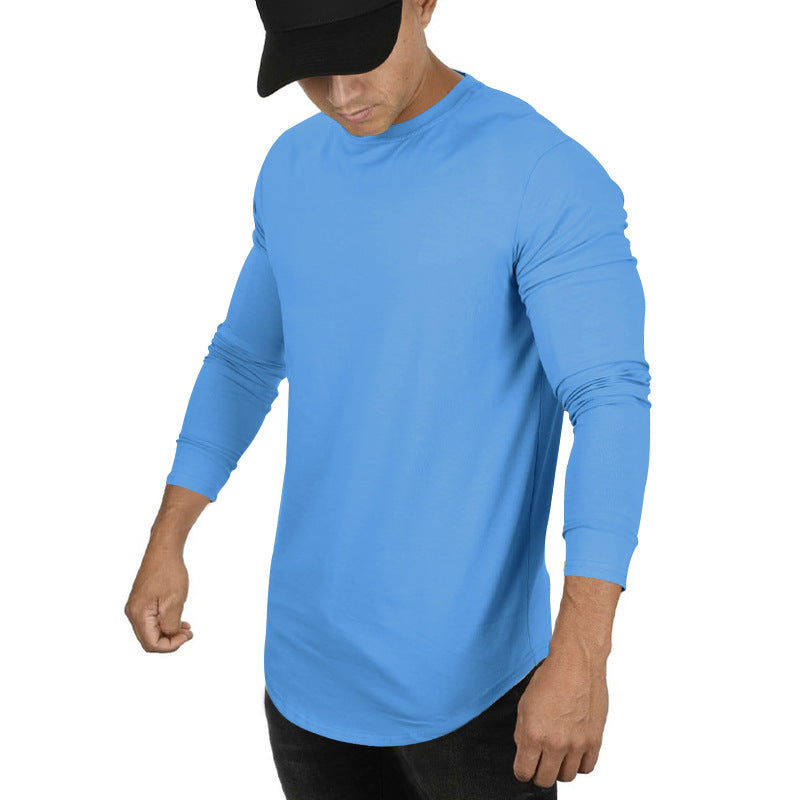 Herrer afslappet langærmet T-shirt med moderne snit og elastiske manchetter Stilla