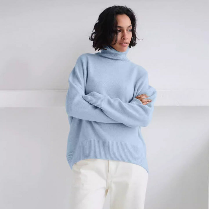 Dame hyggelig rullekrave sweater Stilla
