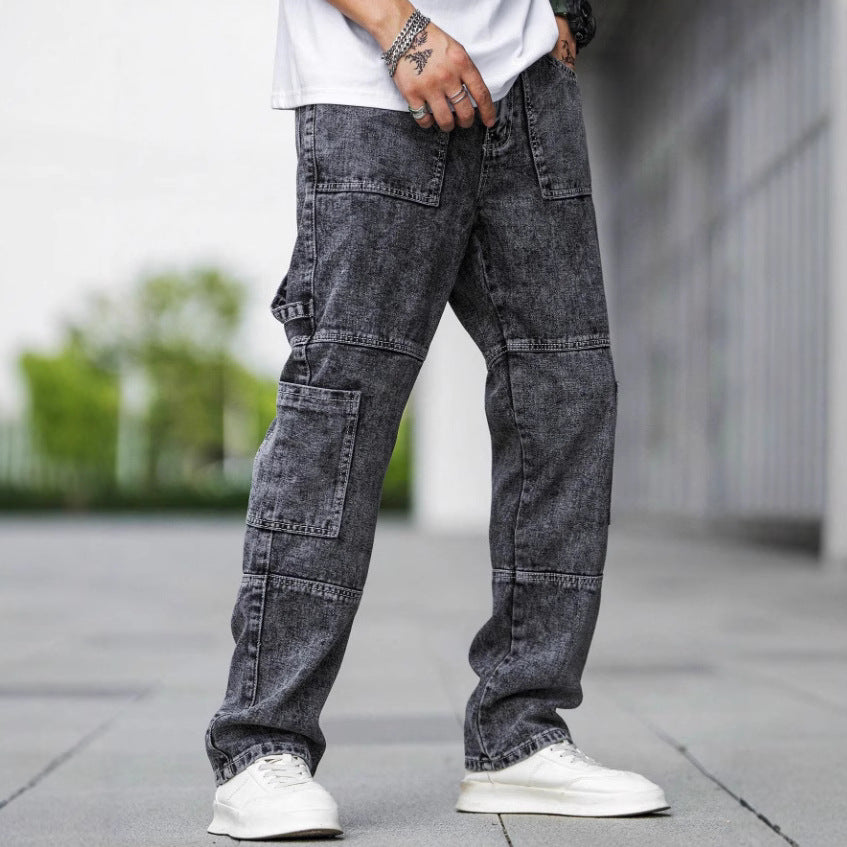 Herrer Cargo-Jeans med praktiske lommer og afslappet snit Stilla