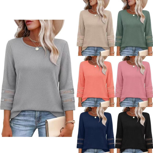 Damer casual langærmet top med lace detaljer Stilla