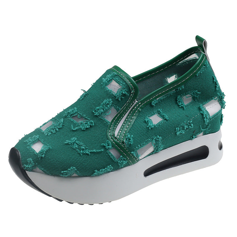 Dame Slip-On Sneakers med struktureret overmateriale og behagelig polstring Stilla