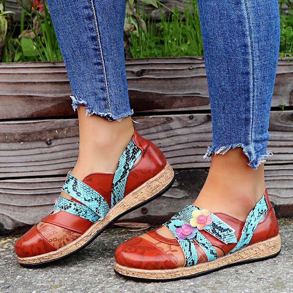 Dame Komfortable Sandaler med floral design og elastiske remme Stilla