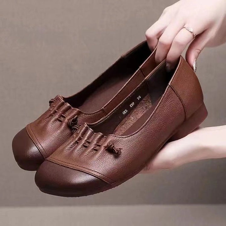 Dame Ballerinas med modefoldedetalje og behagelig sål Stilla