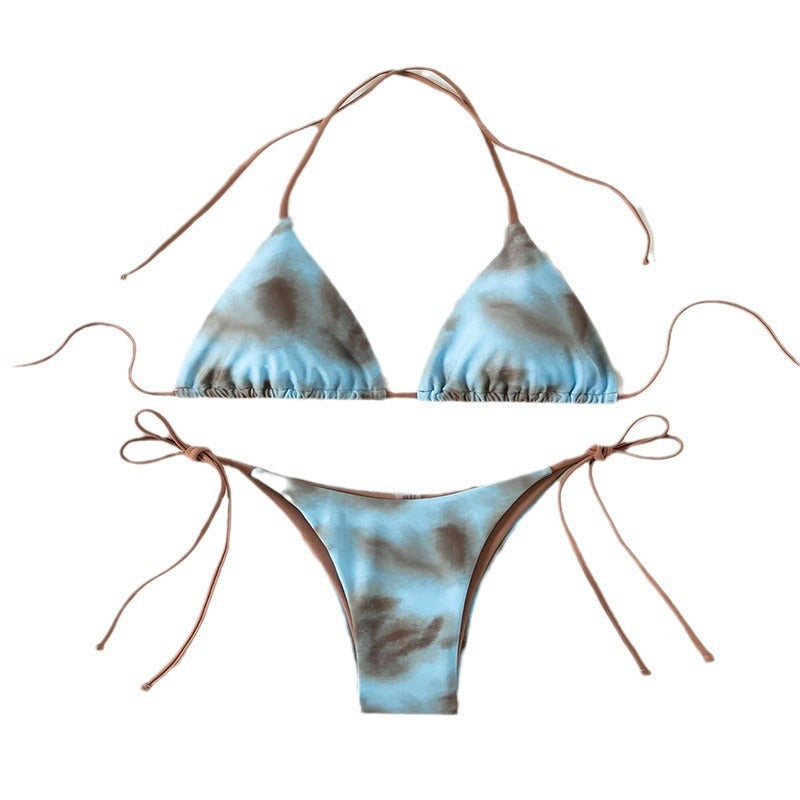 Dame triangel bikini sæt med elegant snøredetalje Skovae