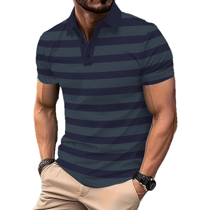 Herrer Poloshirt med moderne striber og åndbare egenskaber Stilla