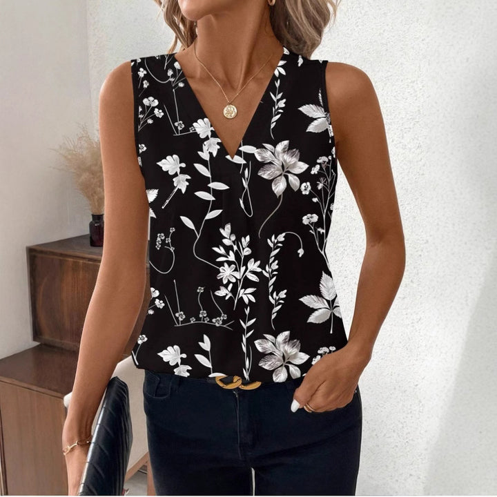 Damebluse med blomsterdesign Stilla