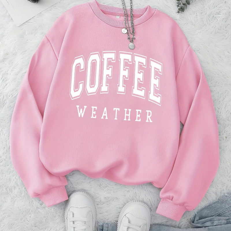 Kvinders sweatshirt med et fashionabelt Coffee Weather print Stilla