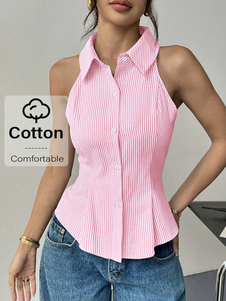 Dame skjortebluse top med elegant snit Skovae