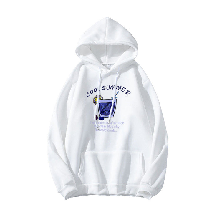 Kvinders hoodie med muntert sommermotiv Skovae