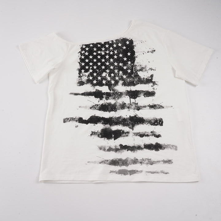 Dame afslappet T-shirt med grafisk print Skovae