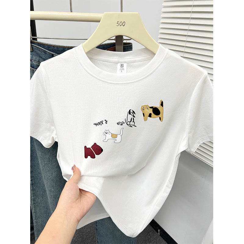 Femme Grafiktrykt Fritids T-shirt Stilla