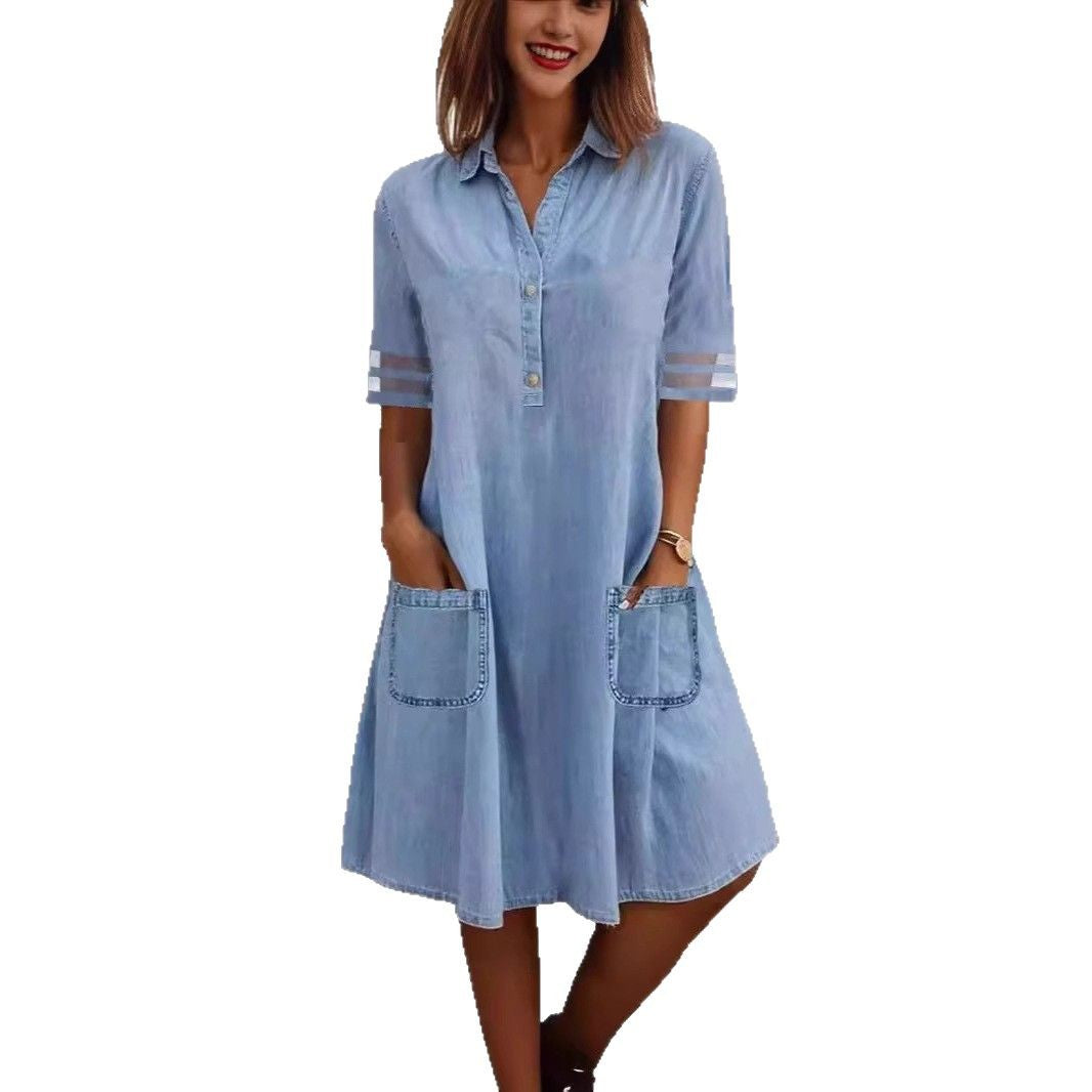 Dame Fritid Denim Skjortekjole Stilla