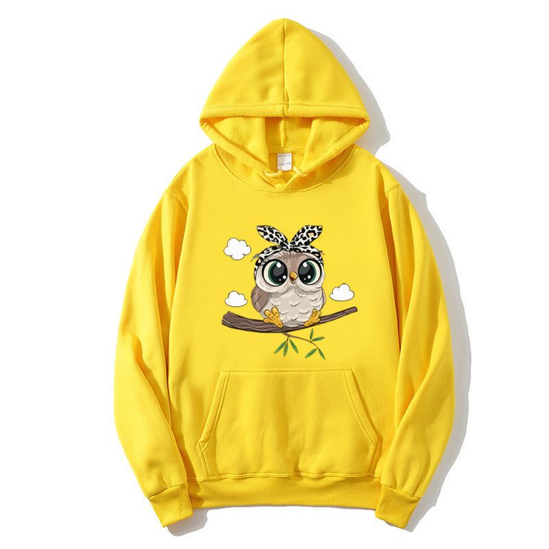 Kvinders hoodie med charmerende uglemotiv Skovae