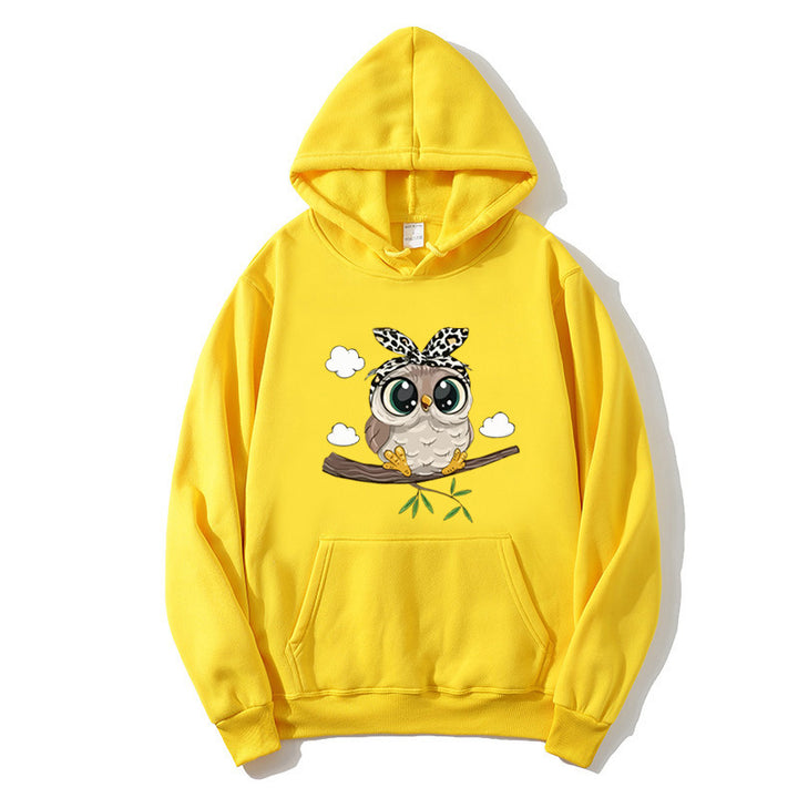 Kvinders hoodie med charmerende uglemotiv Skovae