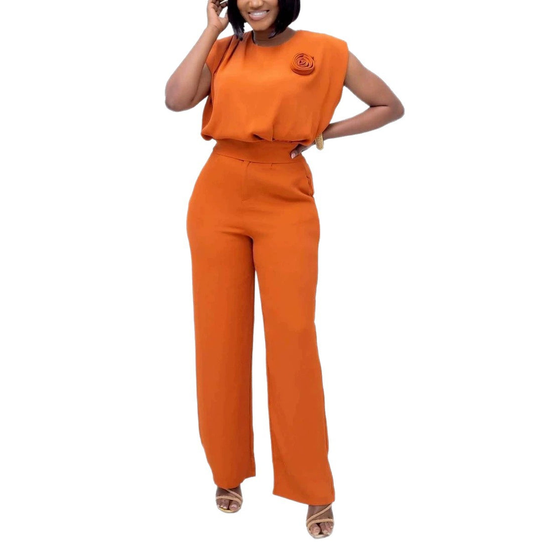 Dame elegant All-in-One-jumpsuit med blomsterdetalje Skovae