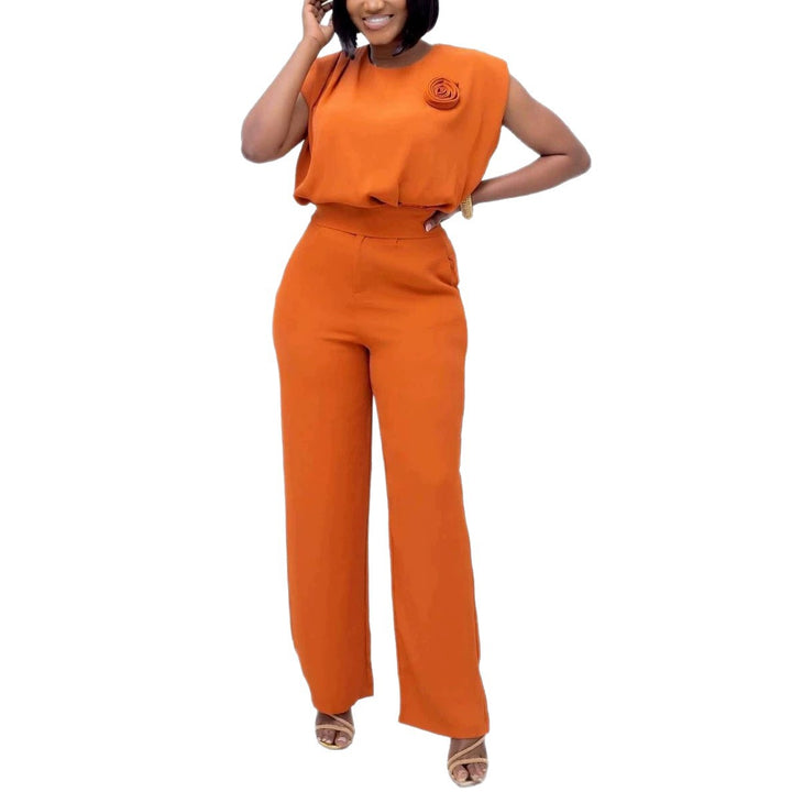 Dame elegant All-in-One-jumpsuit med blomsterdetalje Skovae