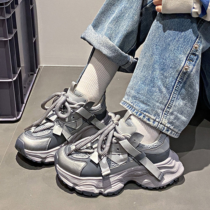 Dame Sporty Chunky Sneakers med åndbar mesh-overflade og ergonomisk dæmpning Stilla