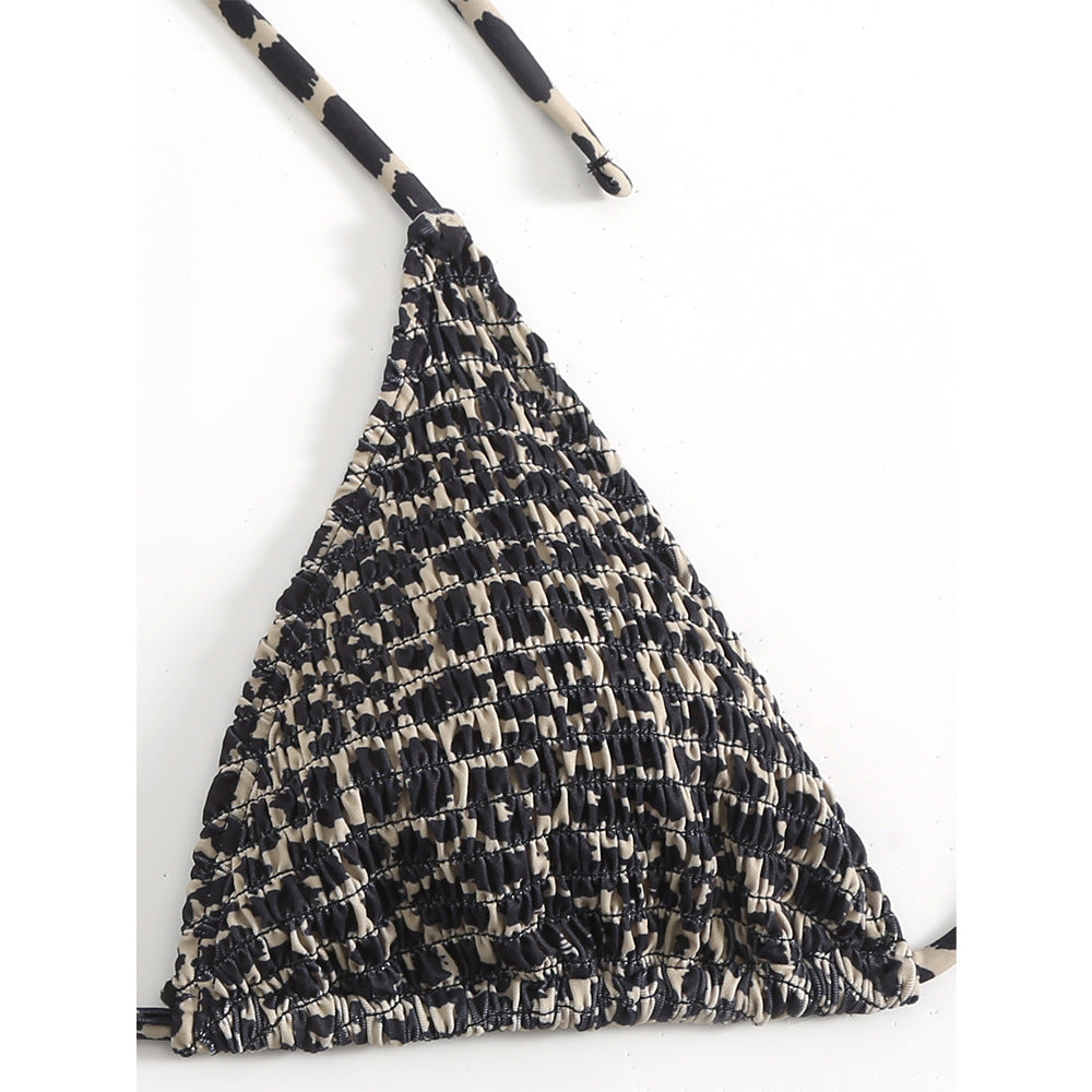 Dame Triangel-Bikini med legesygt leopardprint og justerbare bånd Stilla