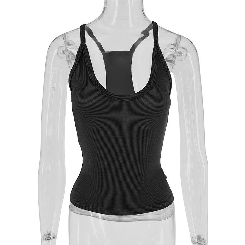 Dame Sporty Stretch-top med slank pasform Skovae