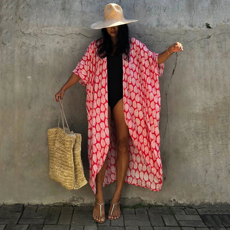 Dame Strandkimono med moderne snit og luftigt fit Stilla