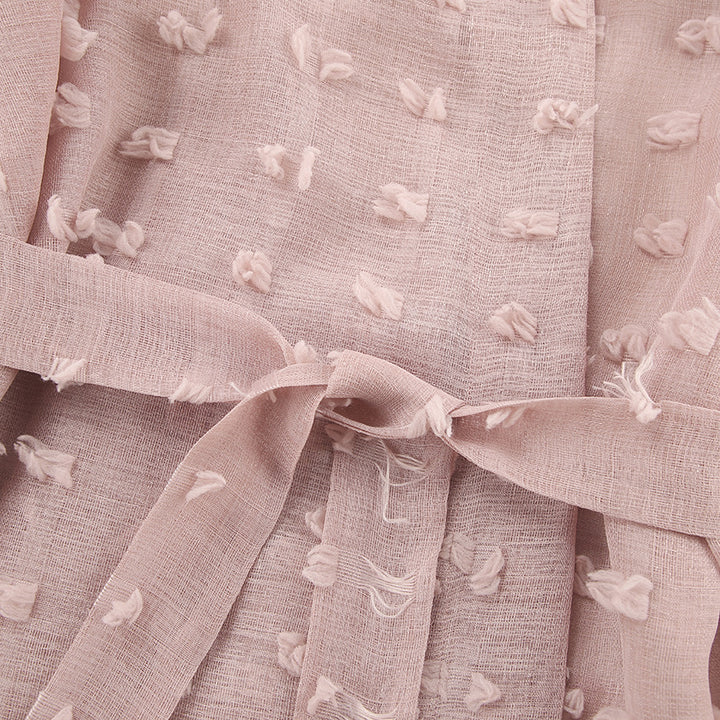 Dame elegant Kimono-badekappe med fine strukturaccentuer Stilla