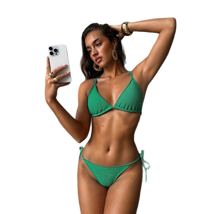 Dame triangel-bikini med justerbare detaljer Skovae