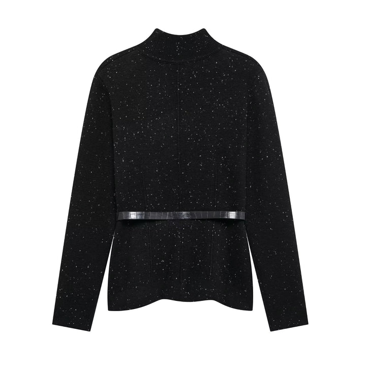 Femme Cozy Rullekravepullover med justerbart bælte Stilla