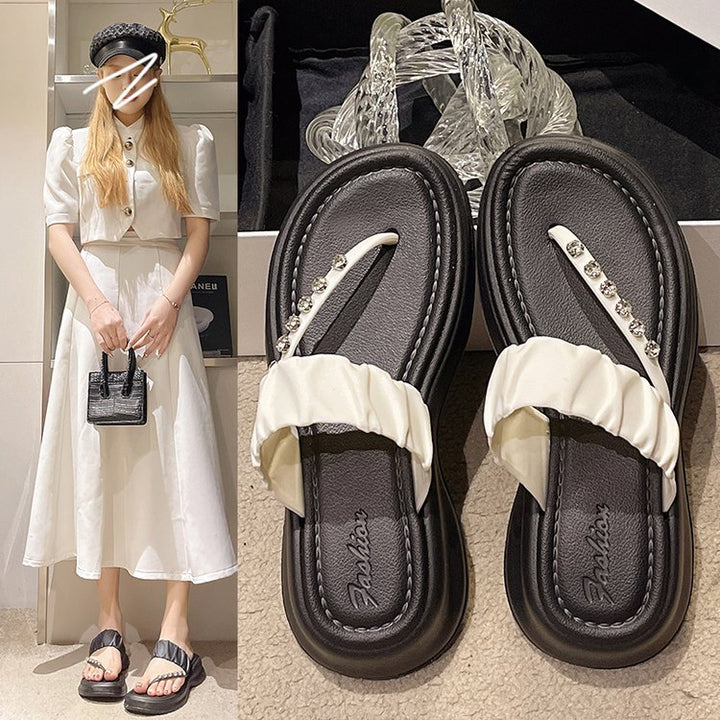 Dame Komfortable Tåseparator-Sandaler med glitrende accentuer og skridsikker sål Stilla