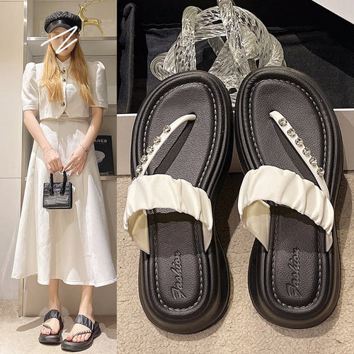 Dame Komfortable Tåseparator-Sandaler med glitrende accentuer og skridsikker sål Stilla