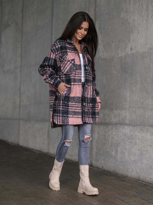 Stilla | Plaid Knap Livrem Jakke Top