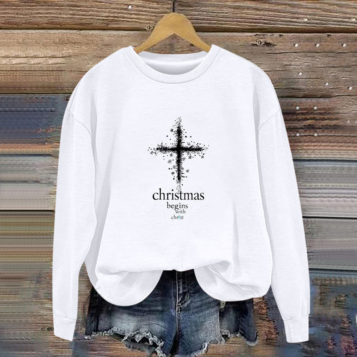 Kvinders sweatshirt med Christian motiv og blød inderside Stilla