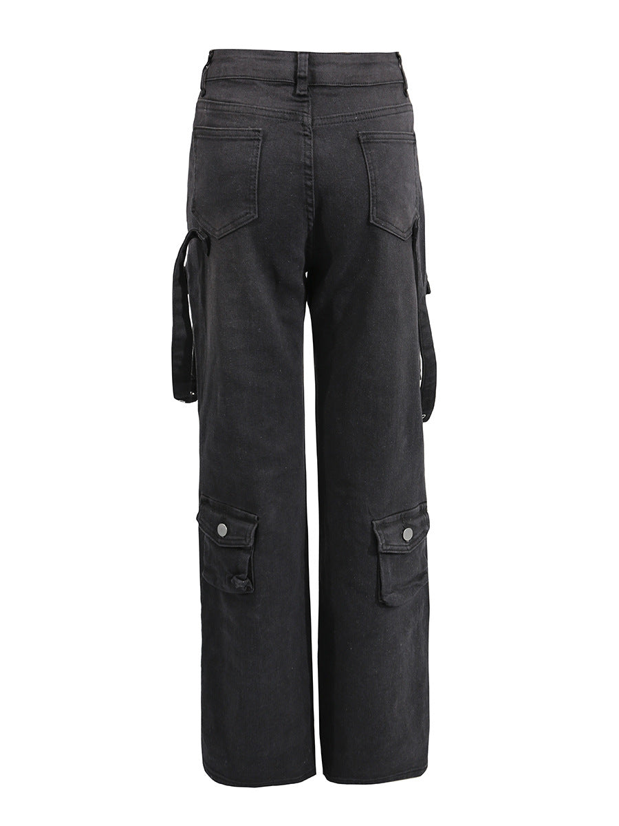 Dame Cargo-jeans i afslappet oversized snit med funktionelle lommer Stilla