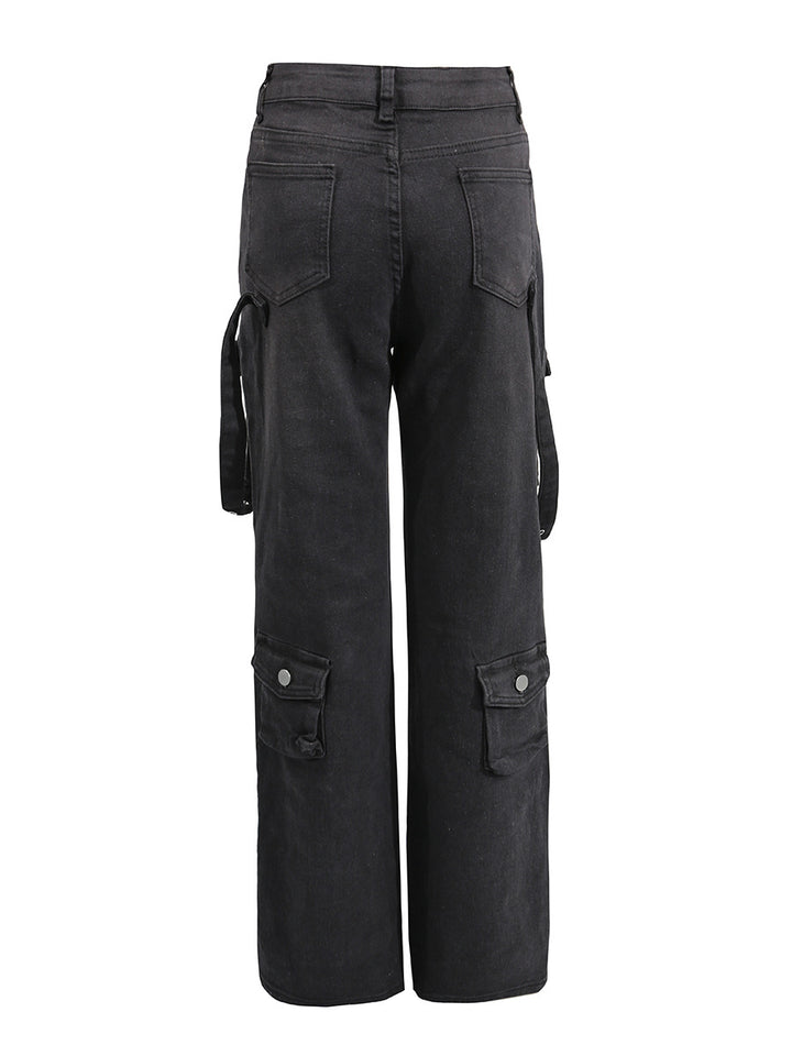 Dame Cargo-jeans i afslappet oversized snit med funktionelle lommer Stilla
