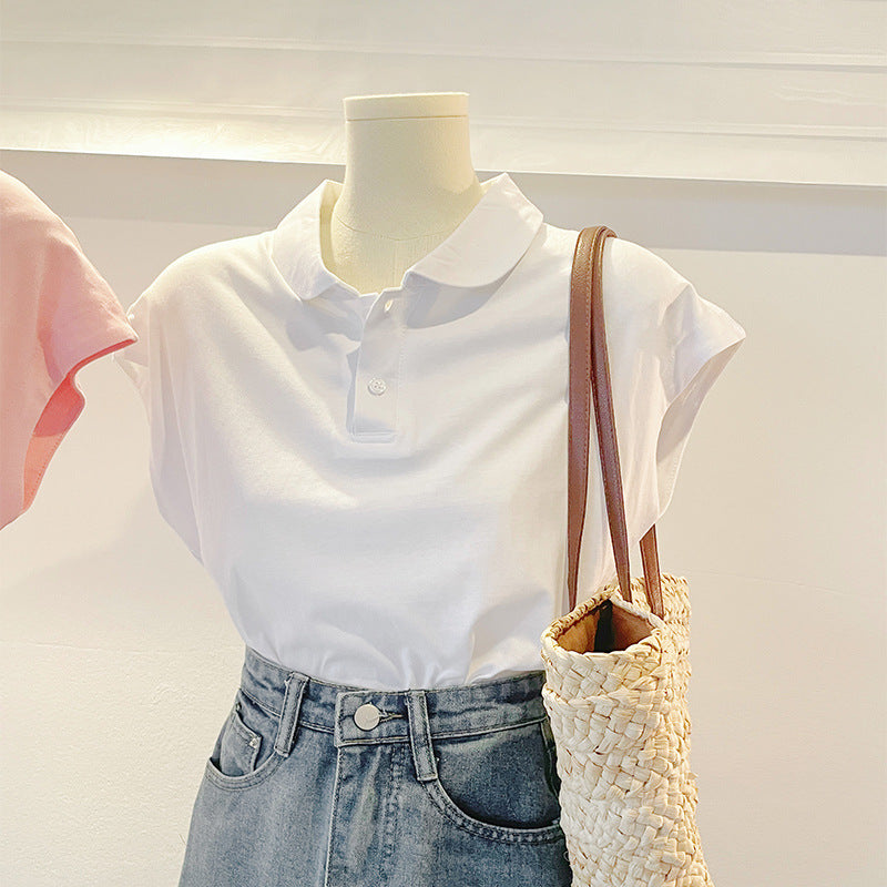 Dame Kortærmet Poloshirt med stilfuld Oversized-Passform Stilla
