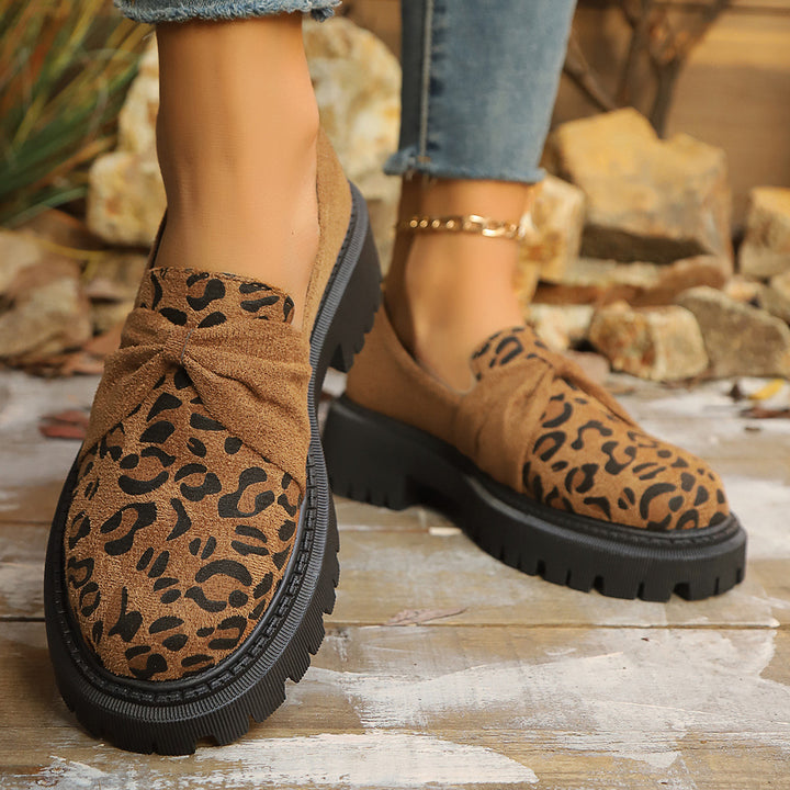 Dame leopardmønster slip-on sko med kædelys Stilla