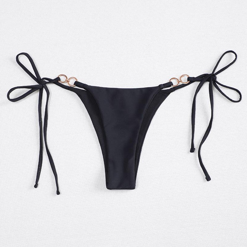 Dame Bikini-bukser med justerbare bindebånd og dekorative ringdetaljer Skovae