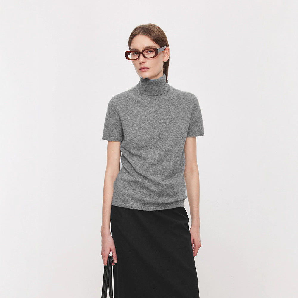 Dame elegant og komfortabel T-shirt med stående krave Stilla