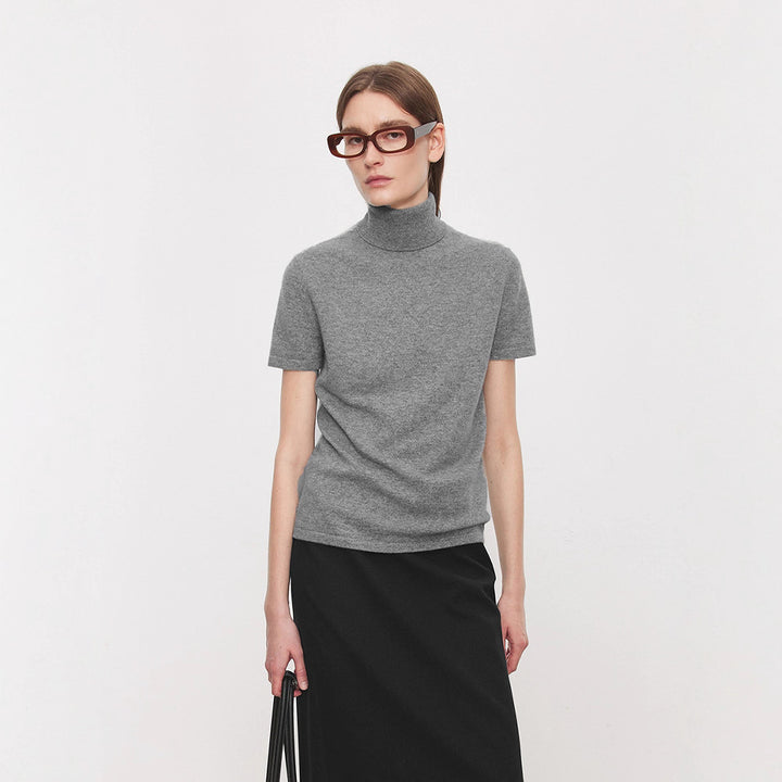 Dame elegant og komfortabel T-shirt med stående krave Stilla
