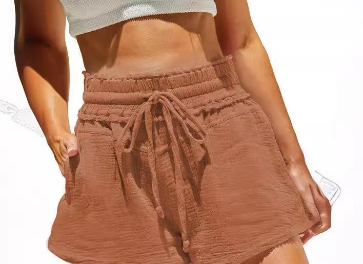 Dame Behagelige Strandshorts med elastisk linning og snor Stilla