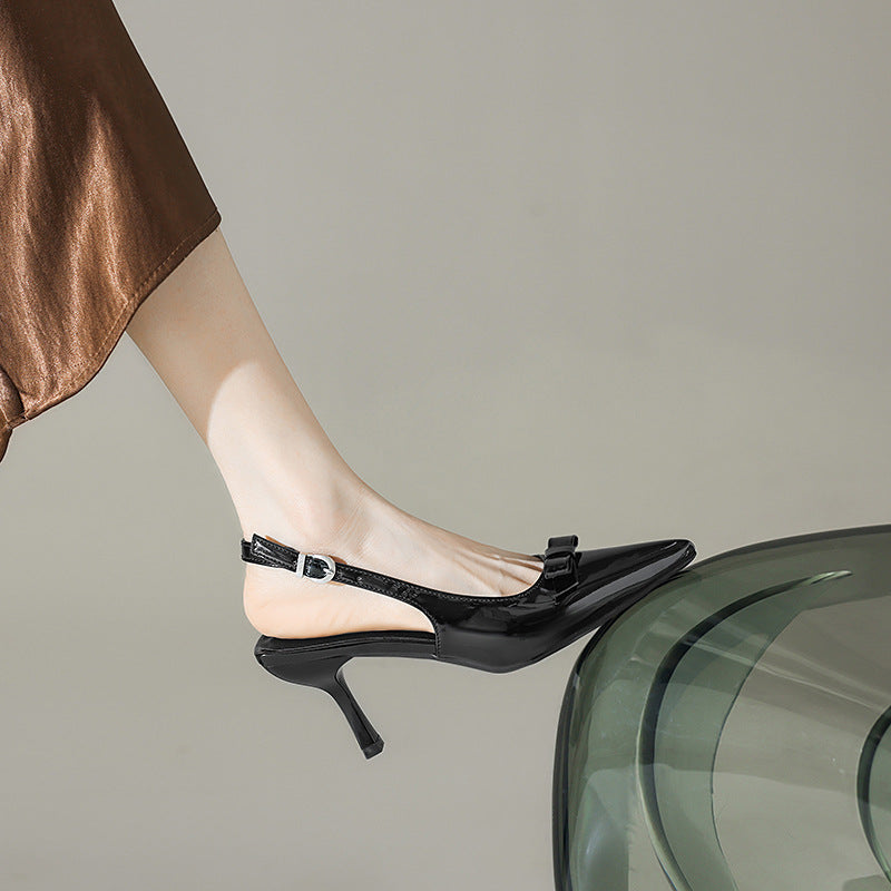 Dame Slingback-pumps med spids tå og sløjfedetail Stilla 1750061774