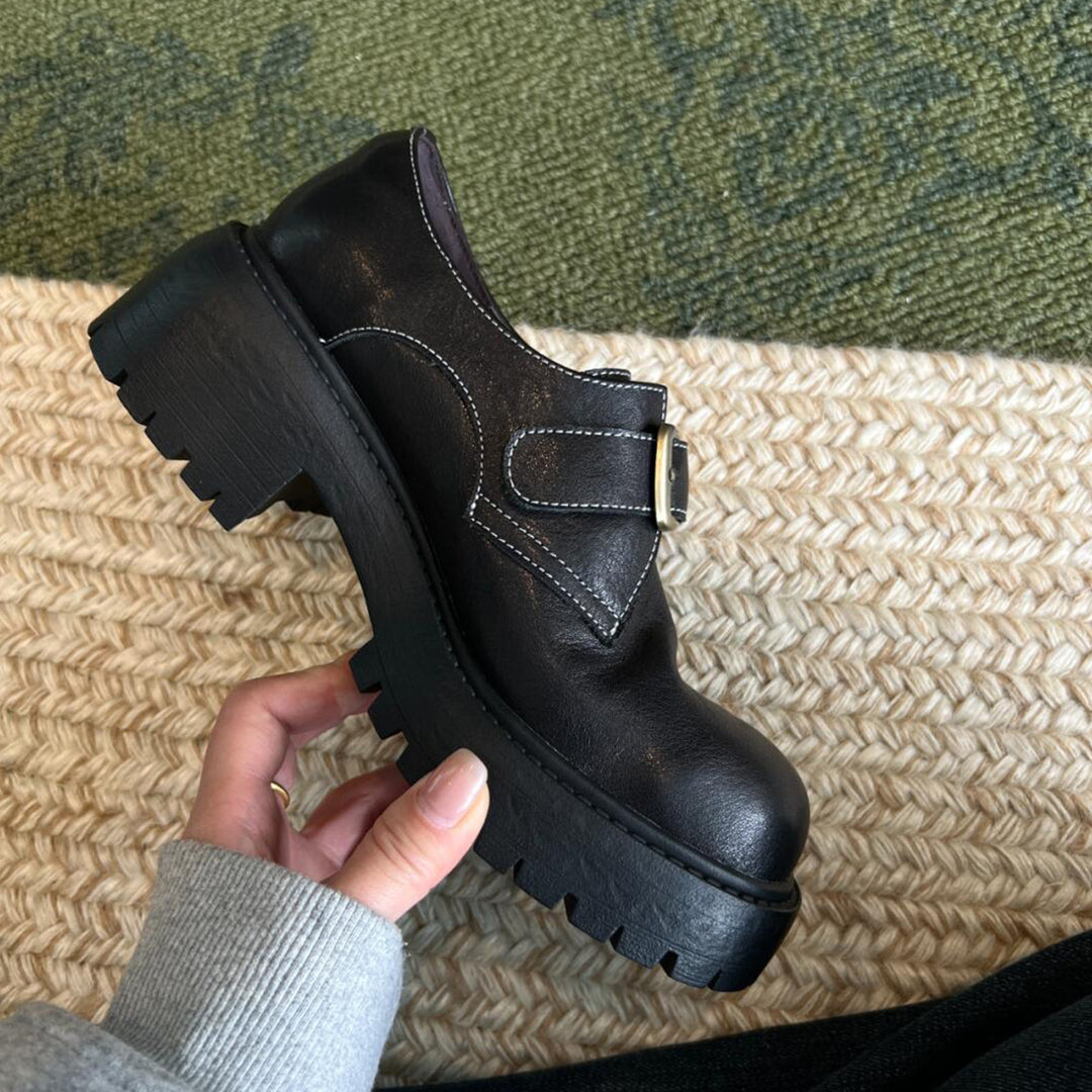 Dame Chic Spænde-detalje Læder Slip-ons Stilla