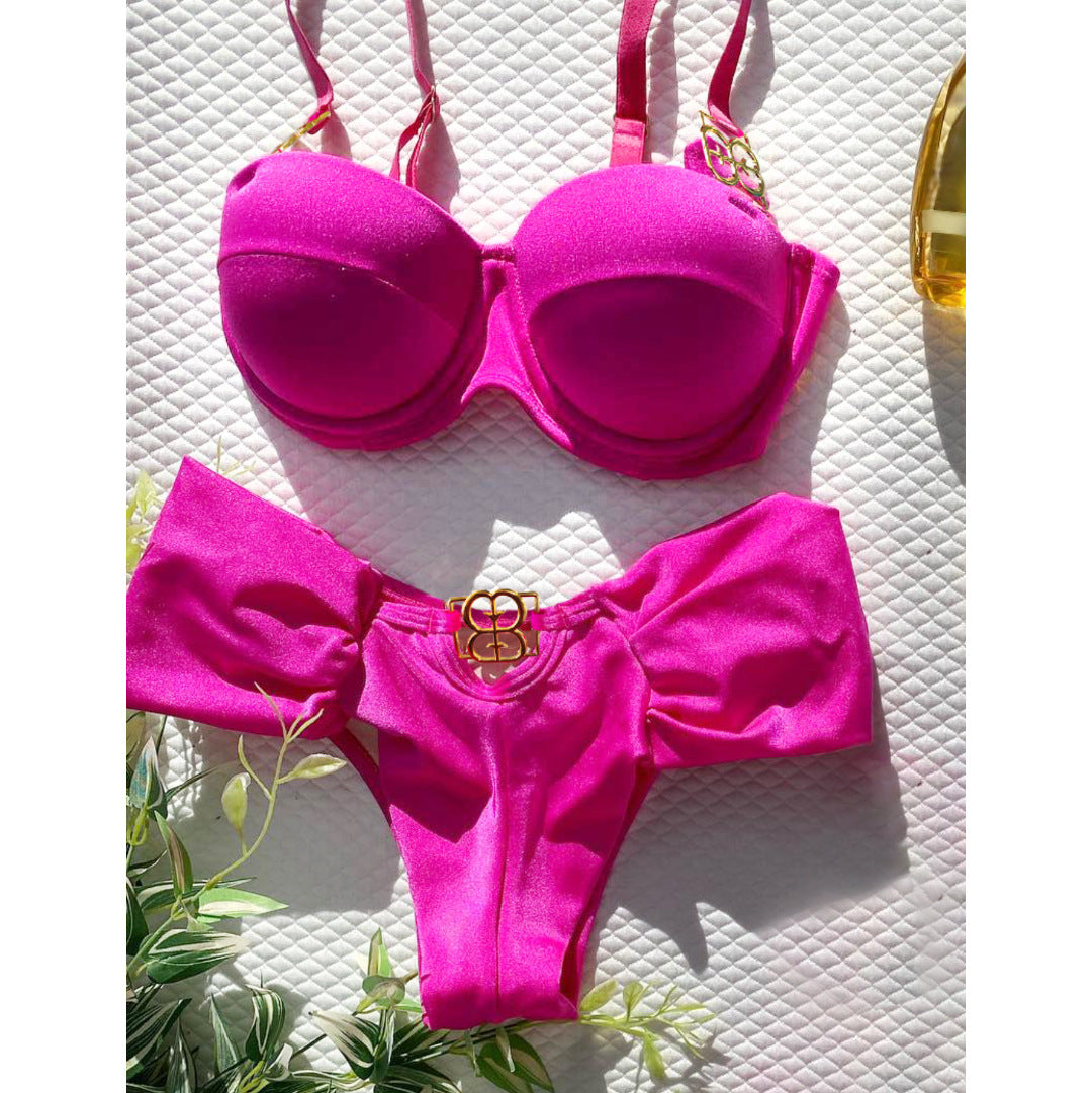 Dame bikini-sæt med elegant push-up BH og moderne højt skårne trusser Stilla