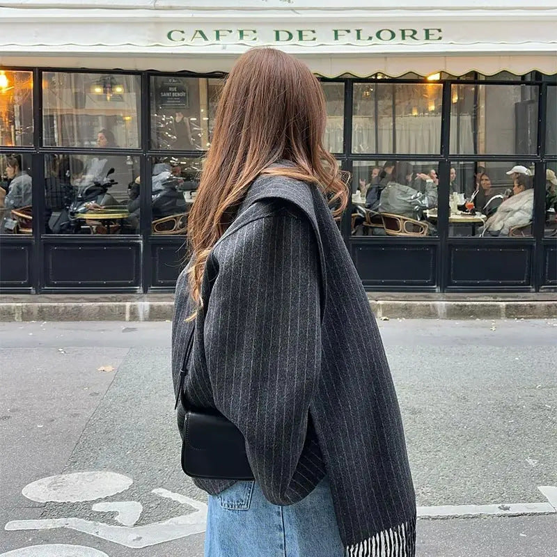 Dame Mode Cape Cut Frakke Stilla
